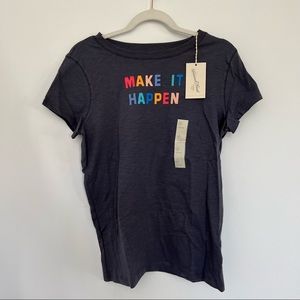 Navy T-Shirt With Colored Writing